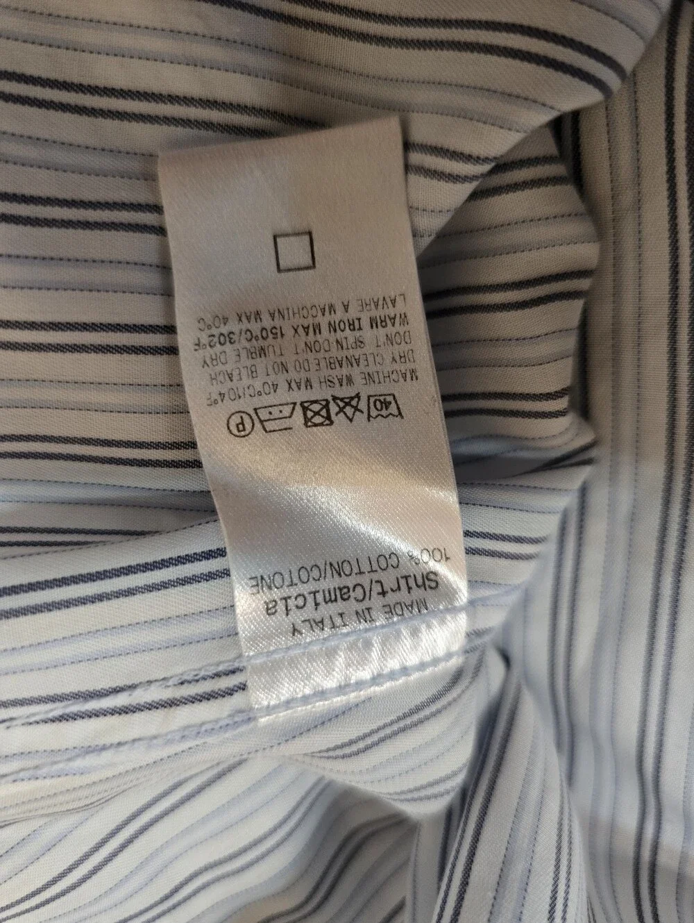 Authentic Gucci Men's Shirt Size 39/15 1/2 Blue White Striped Made in Italy COA